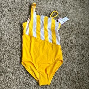 Justice Scallop Yellow Swimsuit Size 10